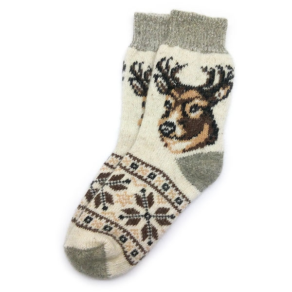 Женские новогодние носочки с оленями на красном M-SOCKS 2040146